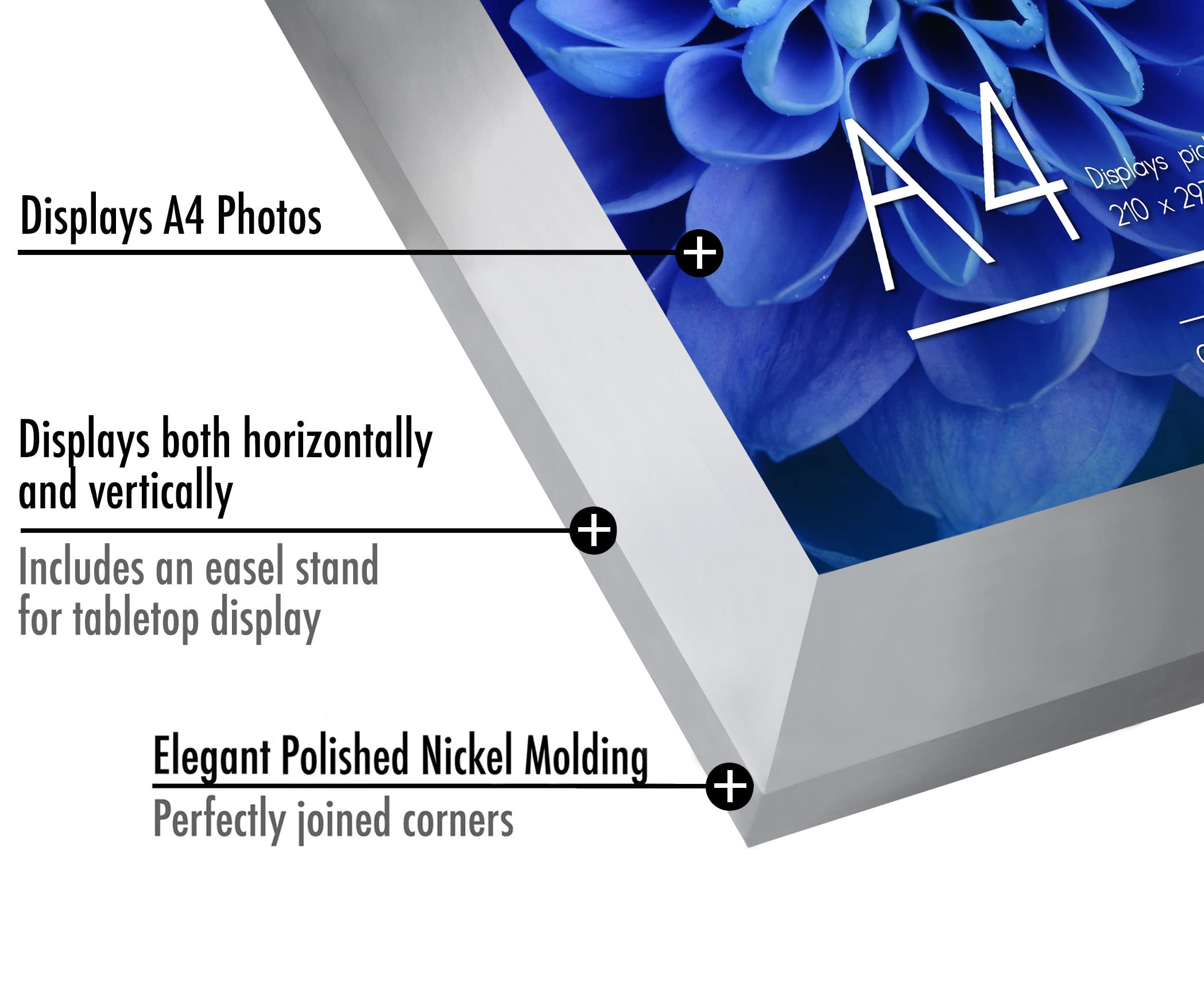 Americanflat A4 Picture Frame with Shatter-Resistant Glass - 8.3x11.7 Frame with Engineered Wood - Signature Collection - A4 Fra